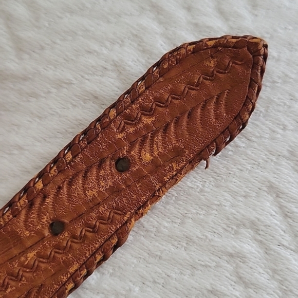 Guatemala Leather Tooled Belt- Indian Chiefs Designs - Picture 8 of 8